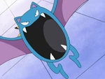 Golbat is used by Agatha to rescue Ash's Pikachu from Team Rocket's clutches by using Air Cutter and Supersonic, subsequently sending them blasting off.