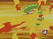 Torkoal burns Ludicolo with Flamethrower