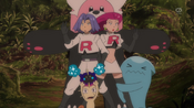 Bewear appears behind Team Rocket