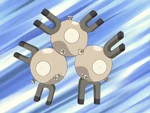 Magneton was used during battle with Vincent against Ash. It was able to defeat Ash's Pikachu and Cyndaquil, but got defeated by Bulbasaur.