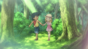 Ash and Serena when they were younger.