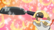 As Meltan rushing to eat a frying pan