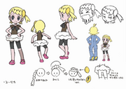 Concept artwork of Bonnie, with Clemont for height measure.