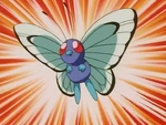 Happy is Ritchie's Butterfree that defeated Ash's Squirtle but lost to Ash's Pikachu.