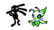 Beta and final sprites of Celebi