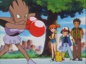 Ash, Brock and Misty encounter a Hitmonchan