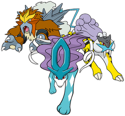 Pokemon Scale World Johto Region Raikou, Entei, & Suicune Set of 3