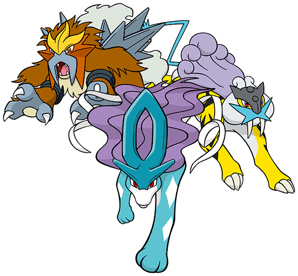 Suicune Entei and Raikou Pokémon 3 Legendary dogs