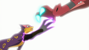 Krookodile uses Dragon Claw against Liepard's Shadow Claw