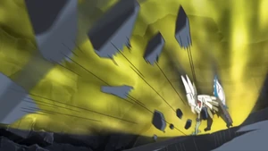 Gladion's Silvally using Breakneck Blitz.