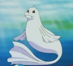 It apparently belongs to all four sisters. Participates in some water shows with the four. Evolves into Dewgong during a battle against Team Rocket.