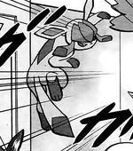 Sina sent Glaceon to fight an Oranguru, who detected her and Dexio spying on Sun.