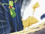 Pikachu misses using Quick Attack