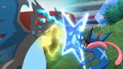 As Ash-Greninja using Water Shuriken as a Sword