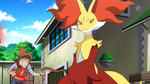 Wylie owned a Delphox and used it in a battle against Carrie's Chespin.