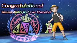 The player becoming the first Alola Champion in 