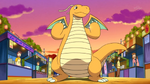 Palmer sends out Dragonite in Twinleaf Town. Some of the inhabitants remembered his Dragonite.