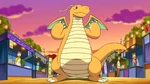 Palmer sends out Dragonite in Twinleaf Town. Some of the inhabitants remembered his Dragonite.