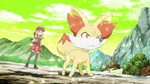 Mirror Serena sent Fennekin to battle Ash's Froakie. Unlike its counterpart, Fennekin is quite fierce in battles, though it lost the battle. Later, Serena sent Fennekin to battle Team Rocket to rescue Pikachu and Mirror Pikachu.