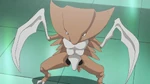 While traveling through Mt. Moon, Red encountered a scientist that refused to share his fossils. After battling him, Red received one of the fossils. While at Cinnabar Island, Red turned the fossil into a Kabuto, which later evolved into Kabutops. Kabutops was used against Giovanni's Rhyhorn and was defeated.