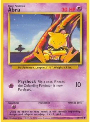 Abra Base Set Pokemon Wiki Fandom
