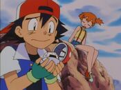 Ash captured a rice ball