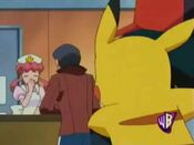 Ash finds Norman talking to Nurse Joy