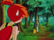 Ash spots Misty following him