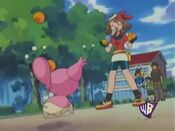 May trains with her Skitty