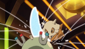 Cubone knocks Magneton out with a super-effective Brick Break