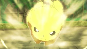 Ash's Pikachu using Breakneck Blitz.