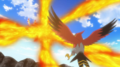 Talonflame battles Moltres