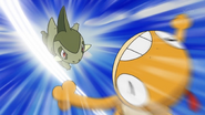 Scratch being used by Iris' Axew.
