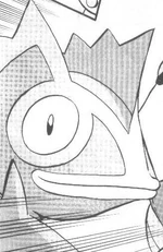 Wally, using Ruby's Rara, managed to battle a Kecleon and capture it, as his very own first Pokémon.