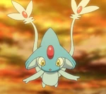 Ash first encountered Azelf in its spirit form at Lake Valor. When Azelf was captured by Team Galactic, Ash and Pikachu came and freed it from the Red Chain's power. Together with their hearts connected along with Dawn, Mesprit, Brock, and Uxie, Ash and Azelf worked together to calm Dialga and Palkia and save the Sinnoh region from destruction.