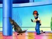 Ash promises to send Staravia at the next Gym