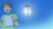 Ash thinks of Brock, now a doctor, and Prof. Oak's assistant, Tracey, who is a watcher