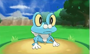 Froakie in battle.