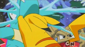 Pikachu stops Totodile's idea of waking Delibird with Water Gun