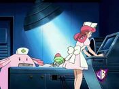 Nurse Joy heals Ralts