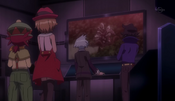 Serena, Mairin, Steven and Professor Sycamore see the Giant Rock