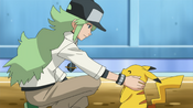 The man befriends Pikachu