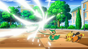 Snivy deflects Pin Missile via Vine Whip