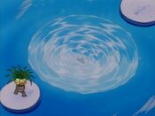 Exeggutor's Psychic attack forms a whirlpool