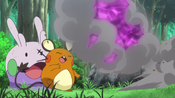 Dedenne takes the hit for Goomy