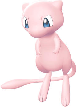 Mew. mew, the legendary pokémon. mew, the mythical pokémon. a half shiny mew.  mew is half shiny. mew is pink and blue. a multicolored mew. pokémon  scarlet and pokémon violet, paldea region