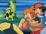 Morrison and Ash attack Team Rocket's Pokémon