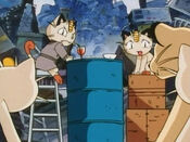 Meowth confronts his old gang