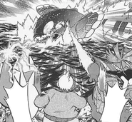 Wattson attempts to stop Kyogre in its tracks.