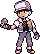 Red's first title screen sprite from Generation I (Worldwide, JP Blue)